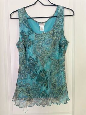 Fashion Bug Blue Green Paisley Blouse